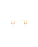 Circulo Colorido 8 mm Banhado a Ouro 18K