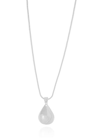 Gargantilha Veneziana Gota Abaulada Lisa Ródio Branco - 45 cm
