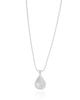 Gargantilha Veneziana Gota Abaulada Lisa Ródio Branco - 45 cm