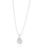 Gargantilha Veneziana Gota Abaulada Lisa Ródio Branco - 45 cm