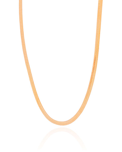 Choker Malha Fita 3 mm Banhado a Ouro 18K - 33 cm