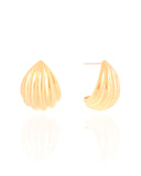 Brinco Argola Abaulada Frisada 2.6 cm Banhado a Ouro 18K
