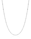 Gargantilha Longa Grumet Plaquinhas Ródio Branco - 80 cm