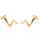 Ear Cuff Zig Zag Liso 3.2 cm Banhado a Ouro 18K