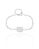 Pulseira Elos Retangulo Cristal Ródio Branco