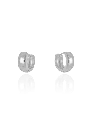 Brinco Argola Click Lisa 1.3 cm Ródio Branco
