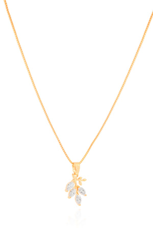 Gargantilha Veneziana Folha Navetes Cristal Banhado a Ouro 18K - 45 cm