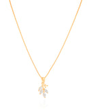 Gargantilha Veneziana Folha Navetes Cristal Banhado a Ouro 18K - 45 cm