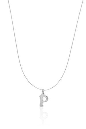 Choker Nylon Letra P Ródio Branco