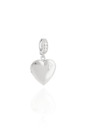 Pingente Relicário Coração com Argola Passante Cravejada Cristal