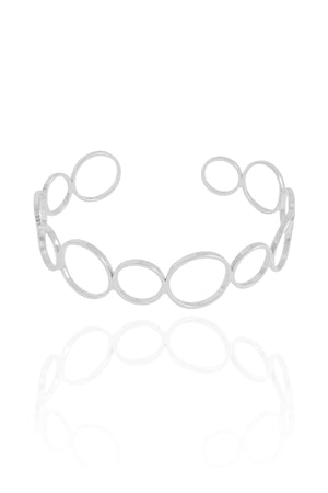 Bracelete Círculos 14 mm Ródio Branco