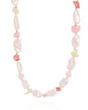 Choker Colorida Pérolas Barrocas Ródio Branco
