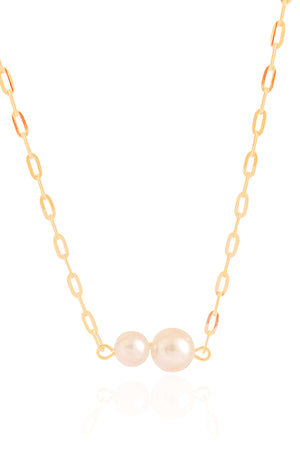 Choker Elos Pérolas Banhado a Ouro 18K