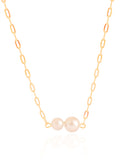 Choker Elos Pérolas Banhado a Ouro 18K