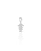 Pingente Filha Menina Cravejada Cristal 1.5 cm Ródio Branco