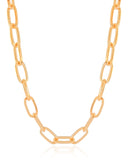 Gargantilha Elos Ovais 9 mm Banhado a Ouro 18K