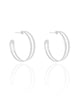 Brinco Argola Vazada Lisa 3.0 cm Ródio Branco