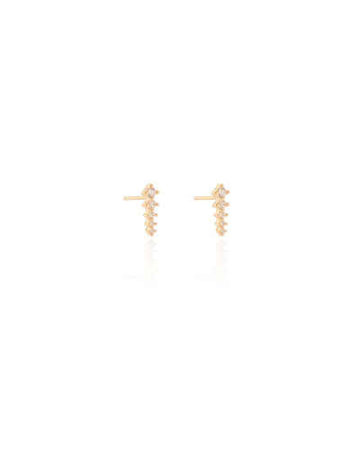 Brinco Pontos de Luz Cristal 10x3 mm Banhado a Ouro 18K