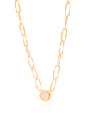 Gargantilha Elos Ovais Ponto de Luz Cristal Banhado a Ouro 18K - 45 cm