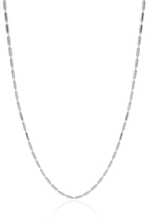 Gargantilha Canutilhos 1 mm Ródio Branco - 45 cm