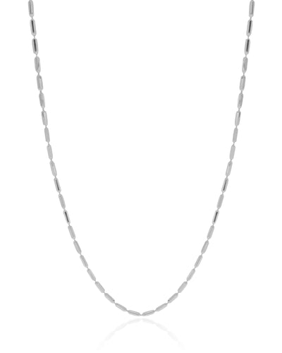 Gargantilha Canutilhos 1 mm Ródio Branco - 45 cm