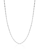 Gargantilha Canutilhos 1 mm Ródio Branco - 45 cm