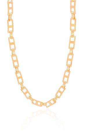 Choker Elos Retangulares 5 mm Banhado a Ouro 18K