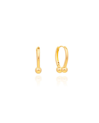 Brinco Argola Oval Click Detalhe Bolinhas Lisa
