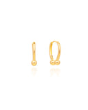 Brinco Argola Oval Click Detalhe Bolinhas Lisa