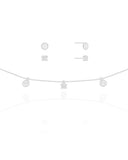 Conjunto Borboleta e Ponto de Luz Cristal Ródio Branco