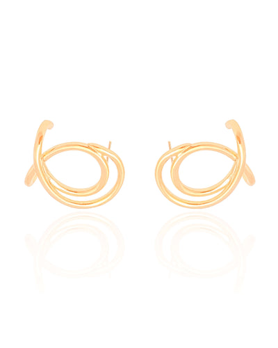 Ear Cuff Entrelaçado Liso 2,5 cm Banhado a Ouro 18K