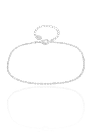Pulseira Plaquinhas Achatadas 1.5 mm Ródio Branco