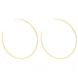 Brinco Argola Tubo Lisa 6.9 cm  Banhado a Ouro 18K