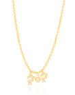 Gargantilha Filhas Duas Meninas com Coração Cristal Banhado a Ouro 18K - 45 cm