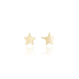 Brinco Estrela Flat Lisa Banhado a Ouro 18K