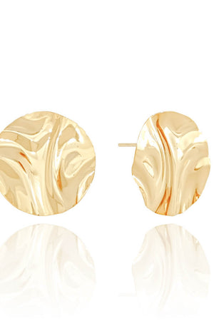 Brinco Redondo Martelado Banhado a Ouro 18K