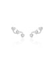 Ear Cuff Corações Liso Ródio Branco