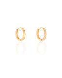 Brinco Argola Click Oval Lisa 1.5 cm Banhado a Ouro 18K