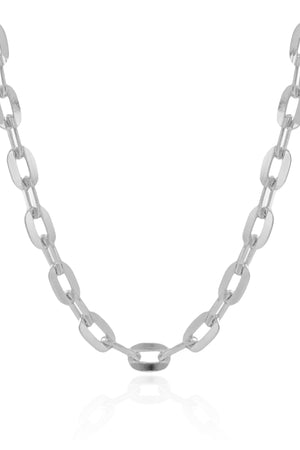 Choker Elos Ovais 9 mm Ródio Branco