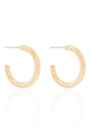 Brinco Argola Tubo Liso 2.2 cm Banhado a Ouro 18K