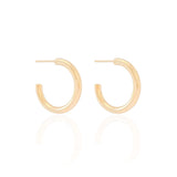 Brinco Argola Tubo Liso 2.2 cm Banhado a Ouro 18K