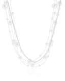 Choker Grumet Nylon com Pérolas Ródio Branco