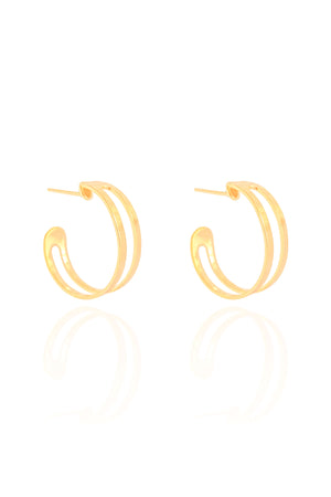 Brinco Argola Vazada Lisa 2.0 cm Banhado a Ouro 18K