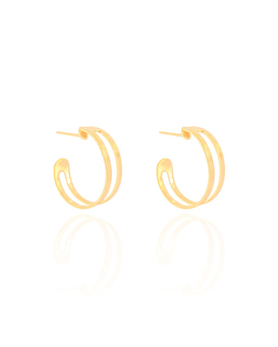 Brinco Argola Vazada Lisa 2 cm Banhado a Ouro 18K