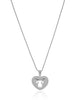 Gargantilha Coração Filho Menina Cristal Ródio Branco - 45 cm