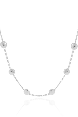 Choker Elos Bolas Achatadas Ródio Branco
