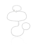 Pulseira Hand Chain Singapura 2 mm Ródio Branco