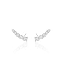 Ear Cuff Pontos de Luz Cristal 2.5 cm Ródio Branco