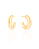 Brinco Argola Abaulada Banhado a Ouro 18k