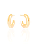 Brinco Argola Abaulada Banhado a Ouro 18k
